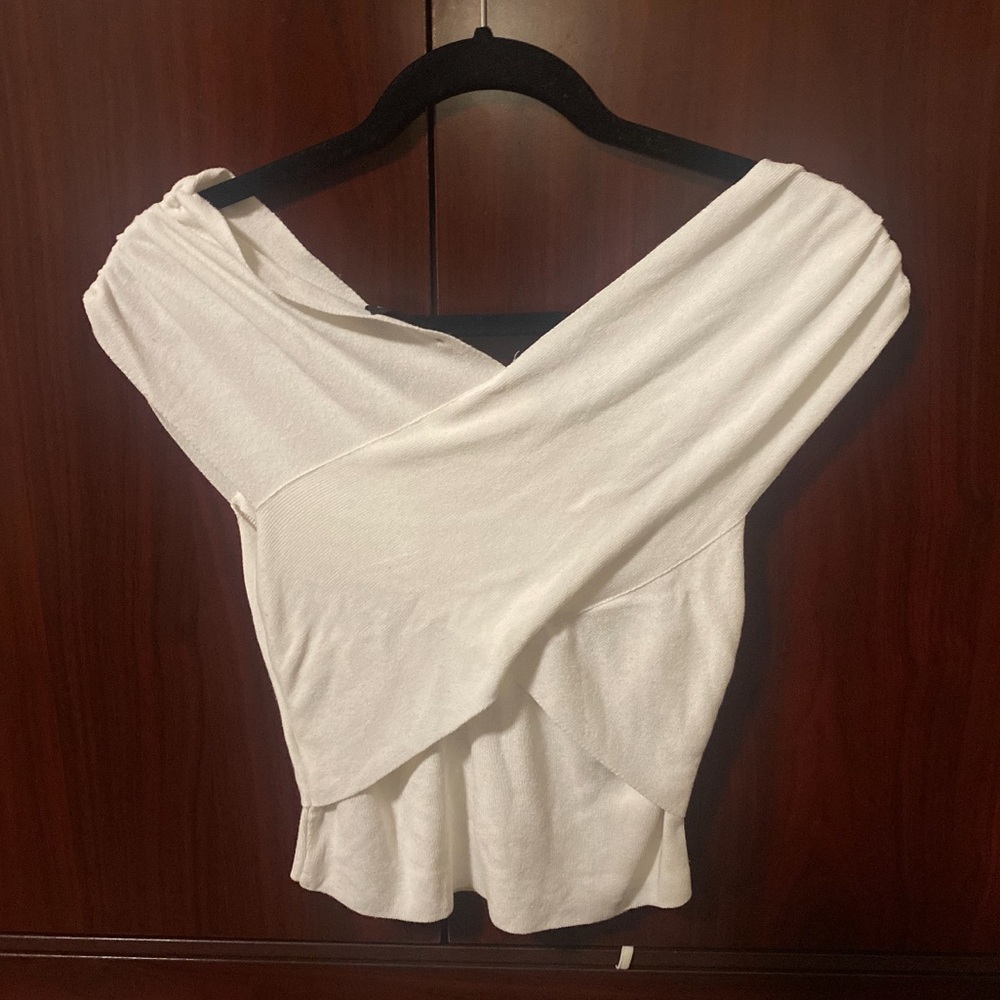 Topshop White Off-Shoulder Top